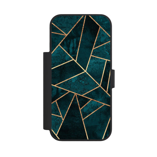 Apple iPhone 18 Pro NIVOflip Tief Blaugrün Stein Gold Druck