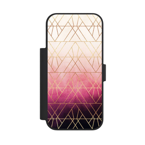 Apple iPhone 18 Pro NIVOflip Pink Ombre Dreiecke Golddruck