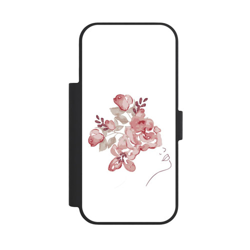Apple iPhone 18 Pro NIVOflip Line Art Fleurs de visage de femme