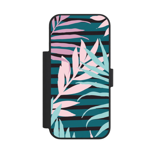Apple iPhone 18 Pro NIVOflip Pastel Jungle Leaves Pink Teal Seamless