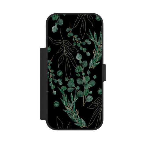 Apple iPhone 18 Pro NIVOflip Feuilles d'Eucalyptus Fond Noir