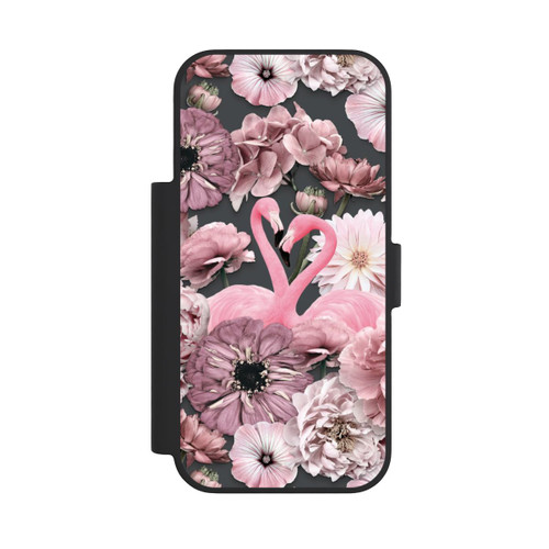 Apple iPhone 18 Pro NIVOflip Flamants roses en motif de fleurs