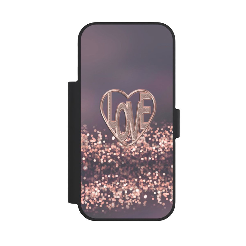 iPhone 18 Pro NIVOflip LOVE Glitzerrosa