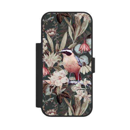 Apple iPhone 18 Pro NIVOflip Orangefarbener Vogel im Vintage Blumenmuster