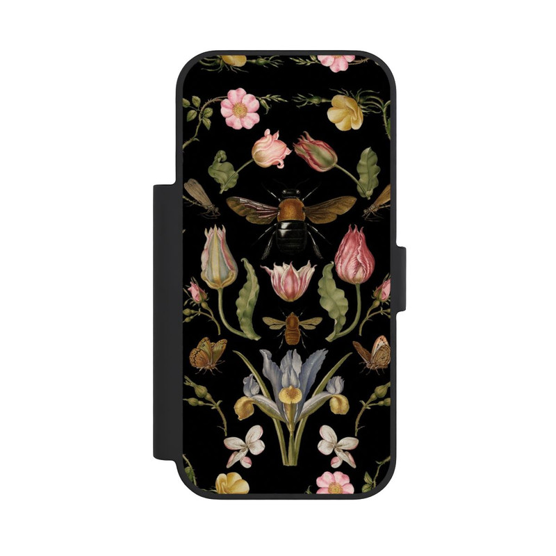 iPhone 18 Pro NIVOflip Wildblumen und Biene Schwarz
