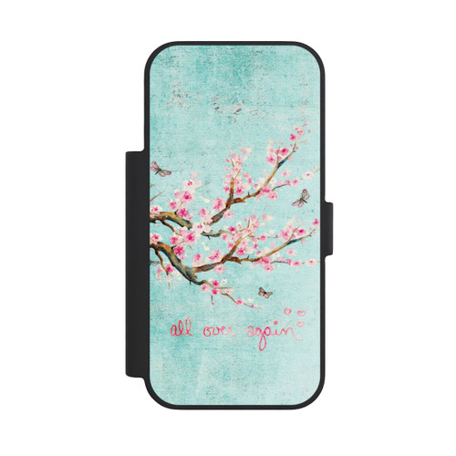 Apple iPhone 18 Pro NIVOflip Motif d'arbre en fleurs de cerisier bleu