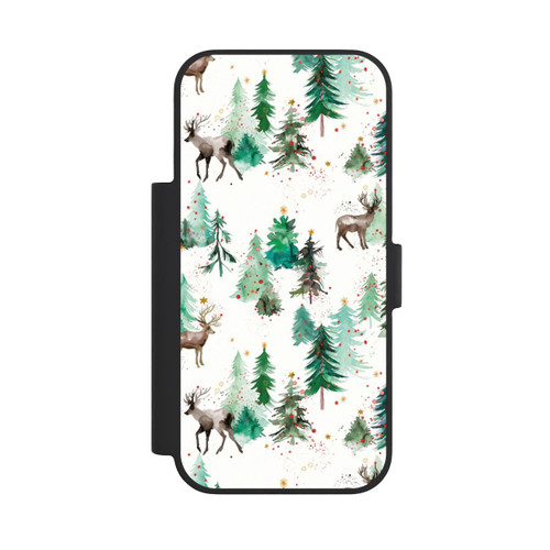 Apple iPhone 18 Pro NIVOflip Cerfs et arbres de Noël d'hiver