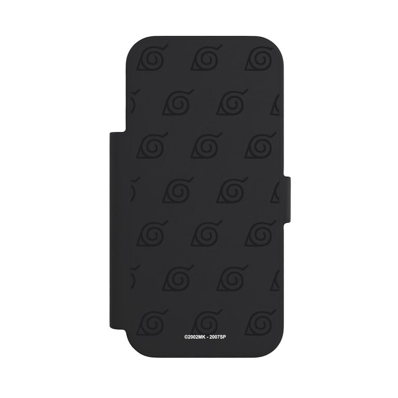 iPhone 18 Pro NIVOflip Schwarzes Konoha-Muster Transparent