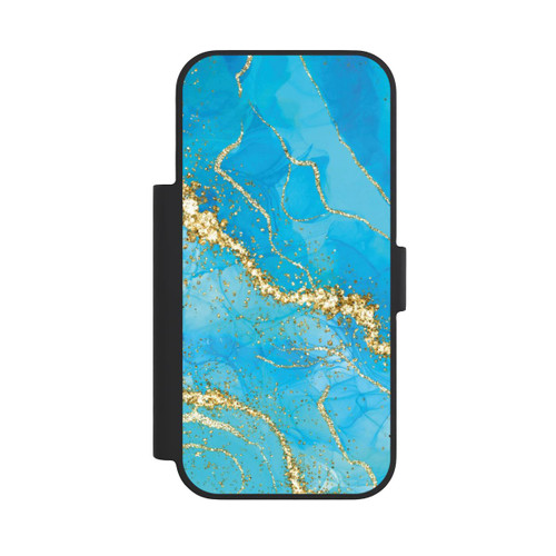 Apple iPhone 18 Pro NIVOflip Türkis-goldene Tapete