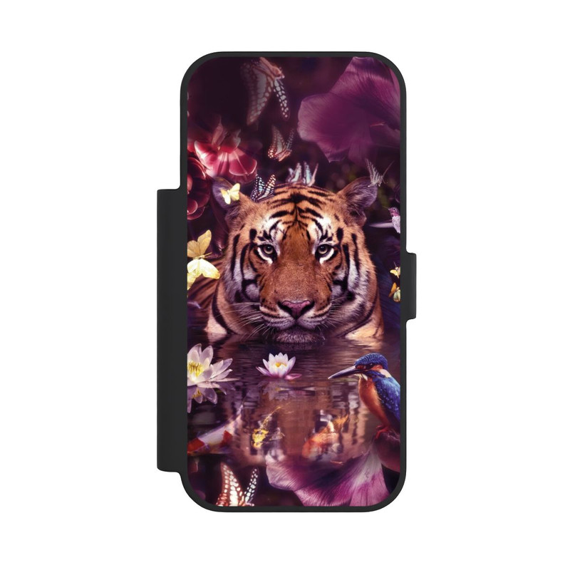iPhone 18 Pro NIVOflip Tiger Blumenrahmen