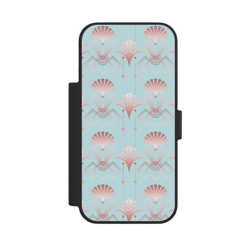 Apple iPhone 18 Pro NIVOflip Art Deco Rose Gold Elegance Blue