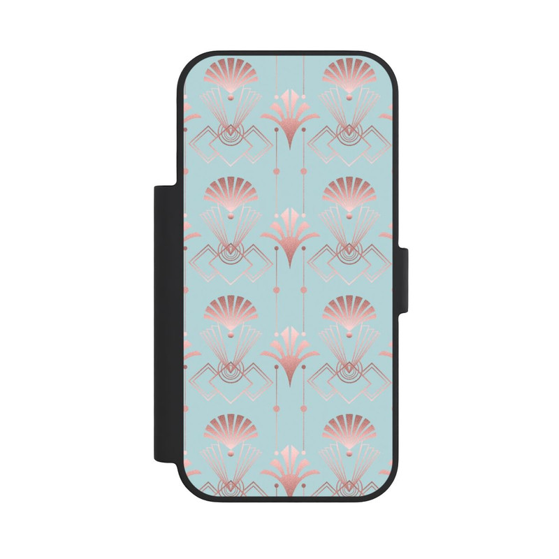 iPhone 18 Pro NIVOflip Art Deco Rose Gold Elegance Blue