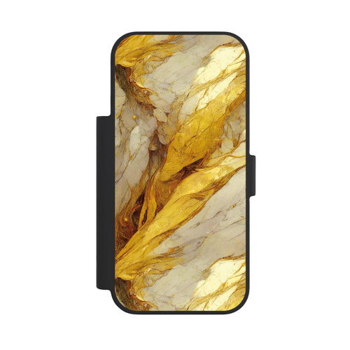 Apple iPhone 18 Pro NIVOflip Weiße Marmor-Golddruckschichten