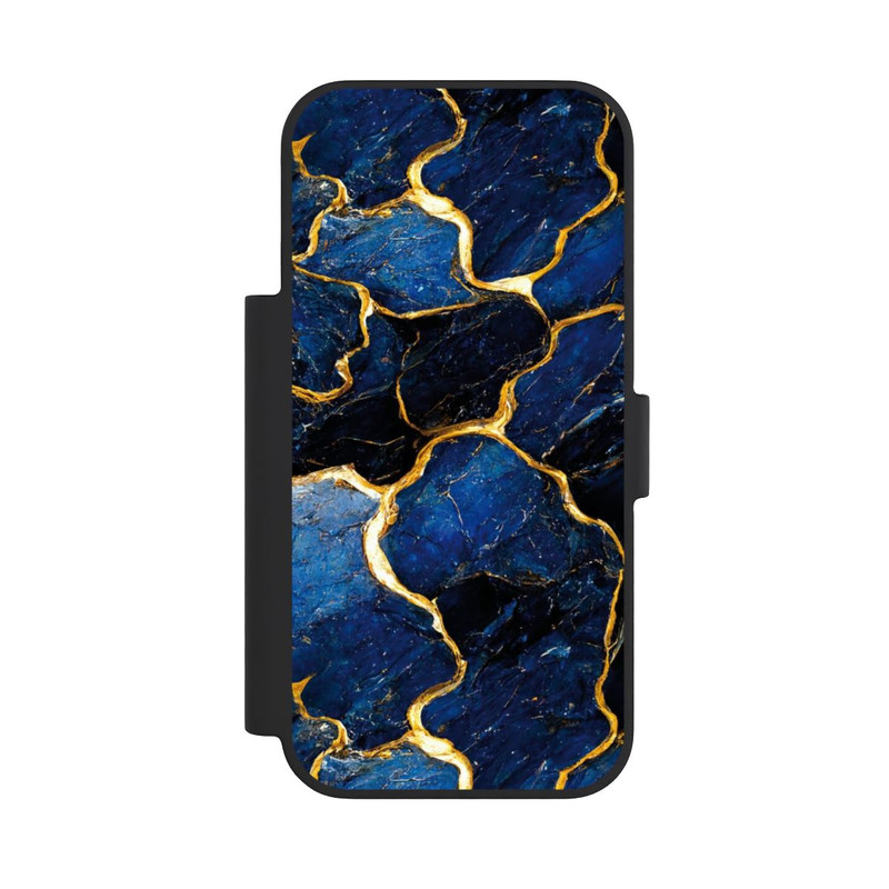 iPhone 18 Pro NIVOflip Couches d'impression en marbre bleu et or