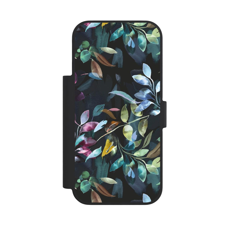iPhone 18 Pro NIVOflip Watercolor Mystic Leaves Black