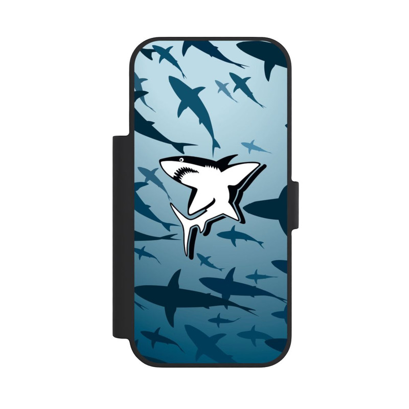 iPhone 18 Pro NIVOflip Haie Muster Blau