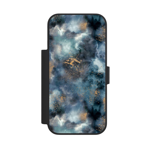 Apple iPhone 18 Pro NIVOflip Smoky Marble Watercolor Navy