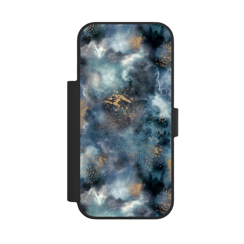 iPhone 18 Pro NIVOflip Smoky Marble Watercolor Navy