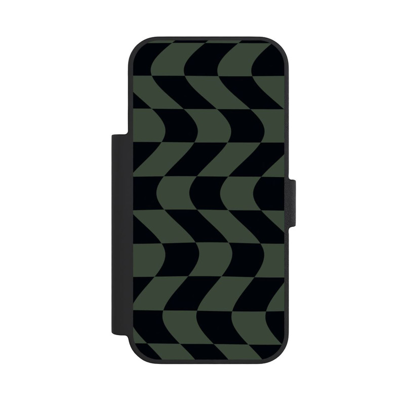 iPhone 18 Pro NIVOflip Checked Pattern Green Black