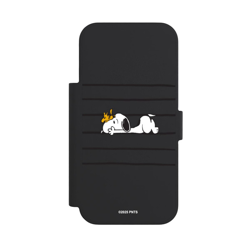 iPhone 18 Pro NIVOflip Snoopy Woodstock Streifen Peanuts Transparent