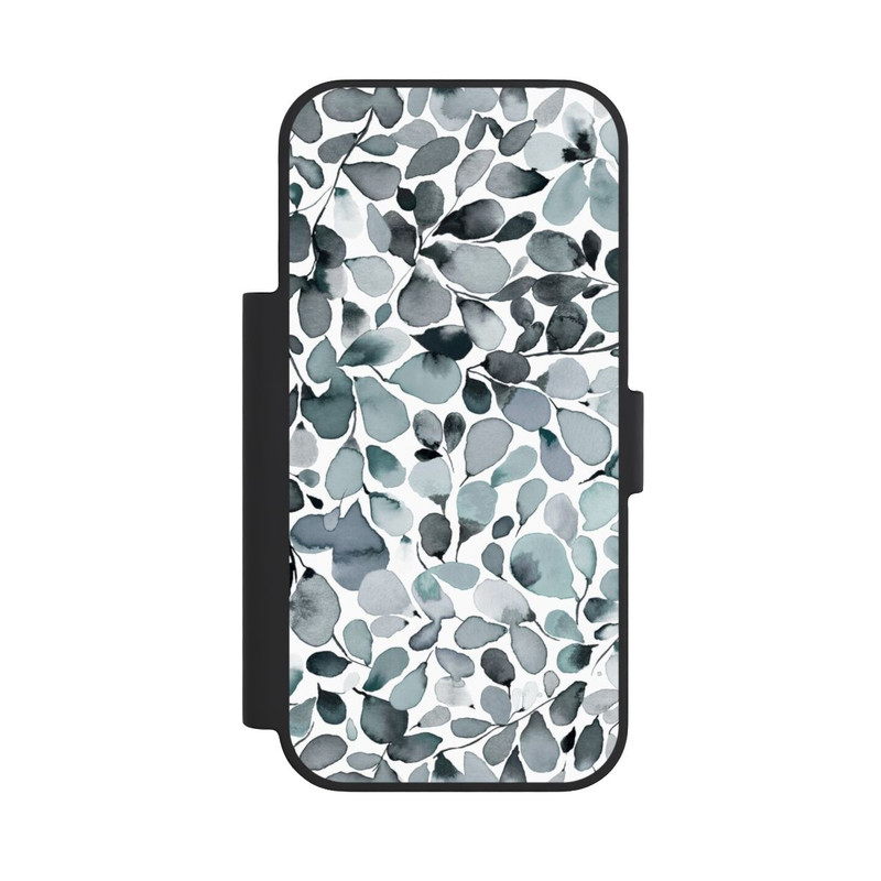 iPhone 18 Pro NIVOflip Eukalyptus Aquarell Blätter Grau