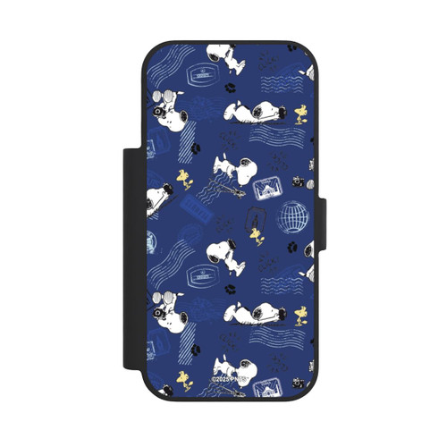 Apple iPhone 18 Pro NIVOflip Peanuts Travel Stamps Pattern Blue