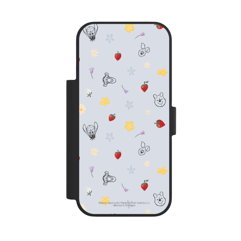 iPhone 18 Pro NIVOflip Winnie Puuh und Freunde Erdbeer Muster Blau
