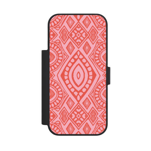 Apple iPhone 18 Pro NIVOflip Boho Geometric Intricate Tribal Design in Shades of Pink