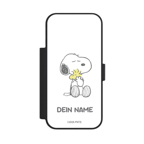 Apple iPhone 18 Pro NIVOflip Snoopy And Woodstock Cuddling Personalisierbar