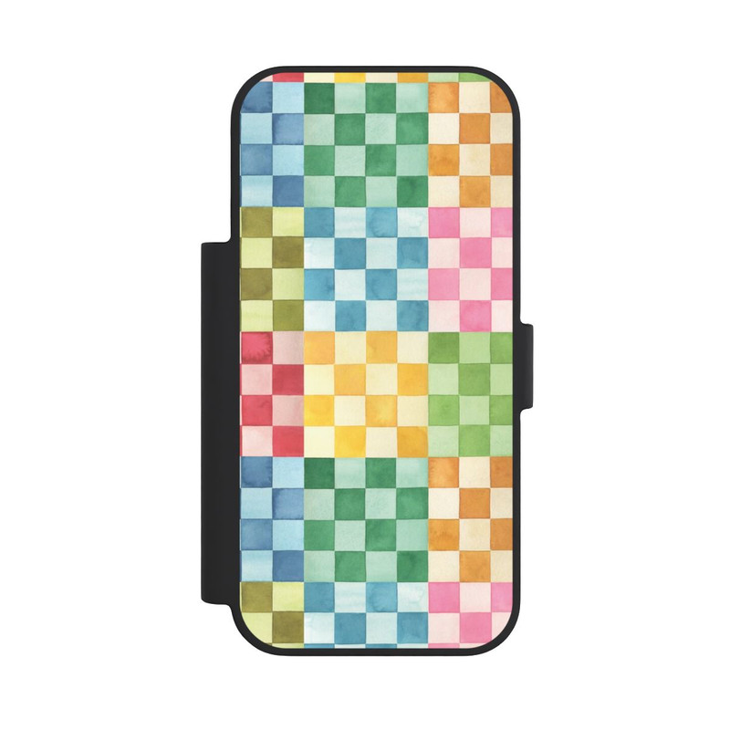 iPhone 18 Pro NIVOflip Checkerboard Watercolor Chess Geometric Red