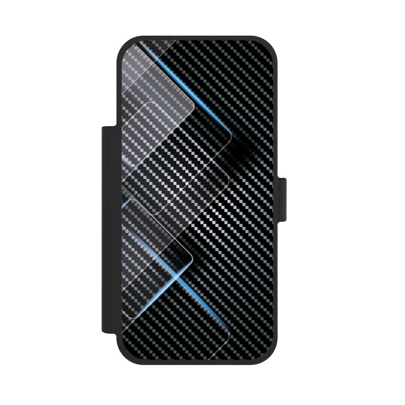 iPhone 18 Pro Max NIVOflip Blaue Linien auf Karbon