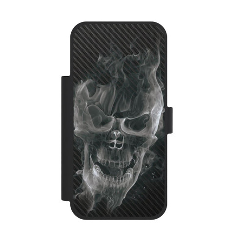 Apple iPhone 18 Pro Max NIVOflip rauchender Totenkopf Carbon