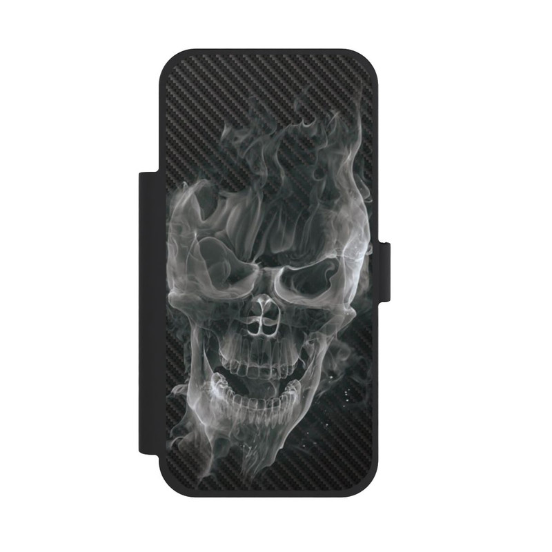 iPhone 18 Pro Max NIVOflip rauchender Totenkopf Carbon