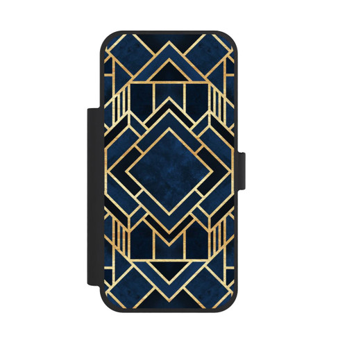 Apple iPhone 18 Pro Max NIVOflip Kunst Deko Blau Golddruck
