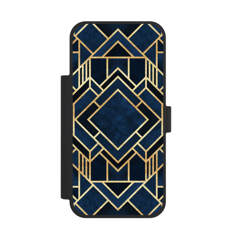 iPhone 18 Pro Max NIVOflip Kunst Deko Blau Golddruck