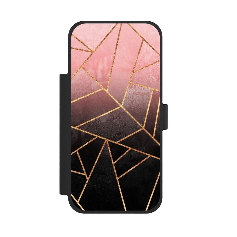 iPhone 18 Pro Max NIVOflip Pinker und Schwarzer Stein Gold Druck