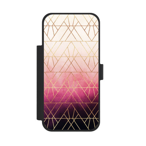 Apple iPhone 18 Pro Max NIVOflip Pink Ombre Dreiecke Golddruck