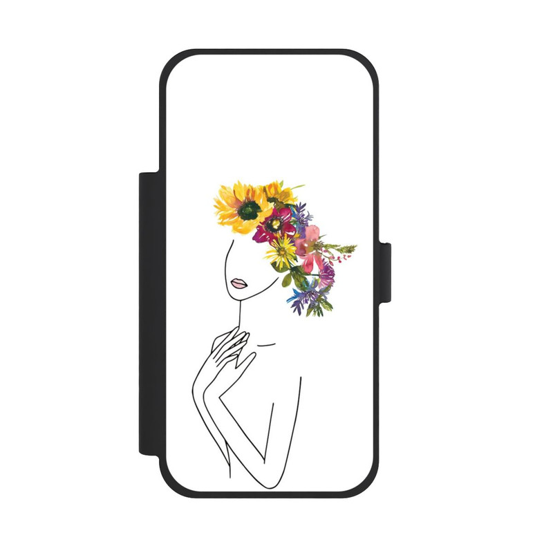 iPhone 18 Pro Max NIVOflip Line Art Frau mit Blumenkrone