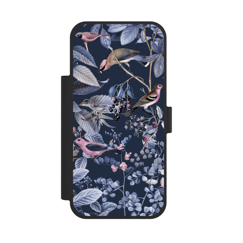 iPhone 18 Pro Max NIVOflip Oiseaux et Baies Bleu
