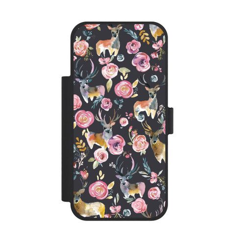 Apple iPhone 18 Pro Max NIVOflip Cerfs et fleurs Anthracite