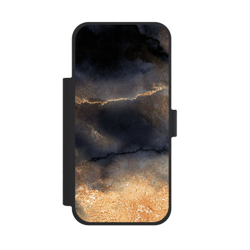 Apple iPhone 18 Pro Max NIVOflip Look Marbre Noir &amp; Poussière d'Or