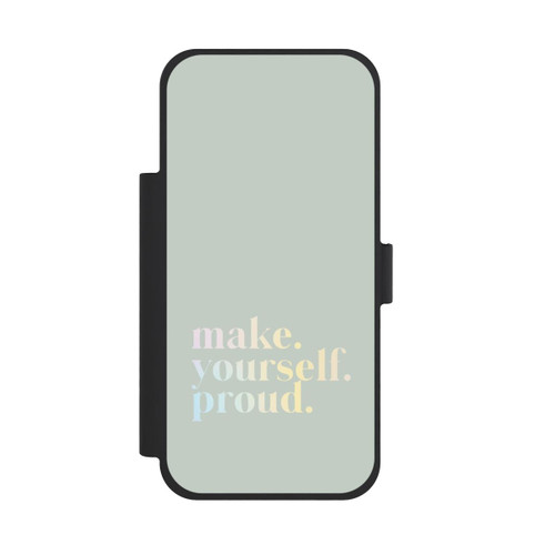 Apple iPhone 18 Pro Max NIVOflip Make Yourself Proud Zitat-Minze und Farbverlauf