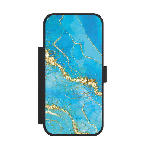 Apple iPhone 18 Pro Max NIVOflip Fond Turquoise &amp; Or