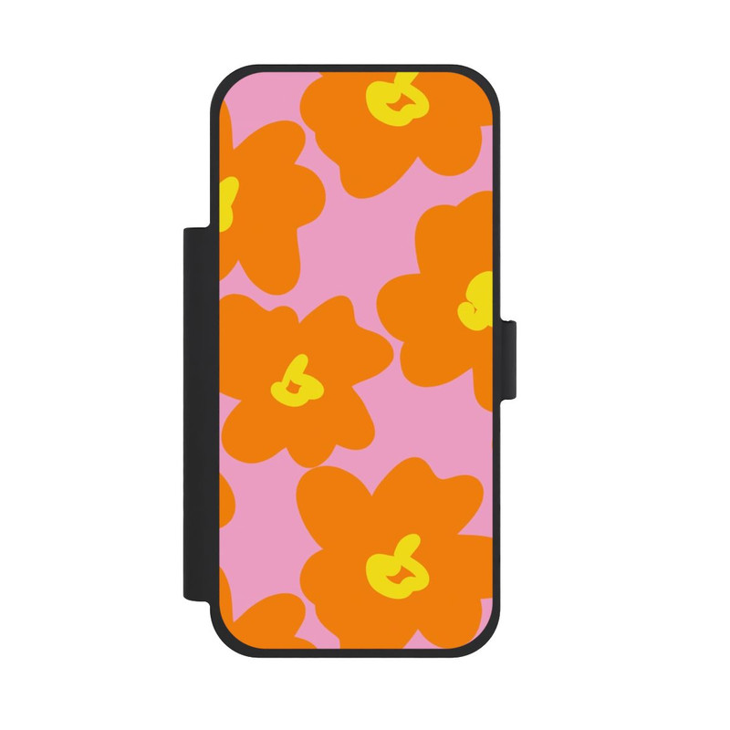iPhone 18 Pro Max NIVOflip Retro Blumenmuster Pink und Orange