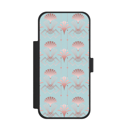 Apple iPhone 18 Pro Max NIVOflip Art Deco Rose Gold Elegance Blue