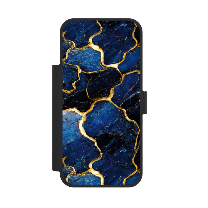 iPhone 18 Pro Max NIVOflip Couches d'impression en marbre bleu et or
