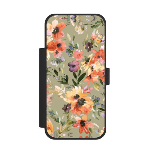 Apple iPhone 18 Pro Max NIVOflip Fleurs tropicales picturales vert sauge
