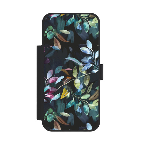 Apple iPhone 18 Pro Max NIVOflip Mystische Aquarellblätter schwarz