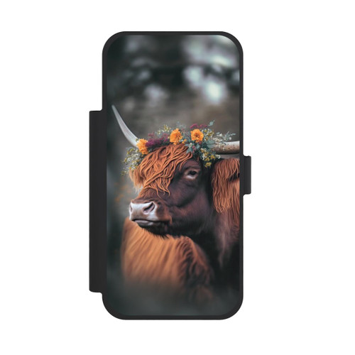 Apple iPhone 18 Pro Max NIVOflip Vache des Highlands avec des fleurs avec IA