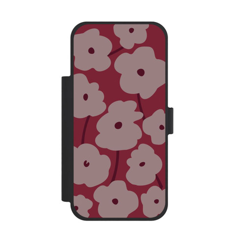 Apple iPhone 18 Pro Max NIVOflip Minimalistische Blumen Bordeaux